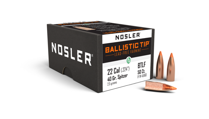 22 CALIBER 40GR BALLISTIC TIP LEAD FREE (100CT) For Sale - Nosler Ammo ...